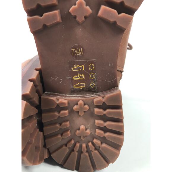 J. Crew Gwen Boots Leather Lace Up Side Zip Brown Women's 7.5 - Picture 9 of 11